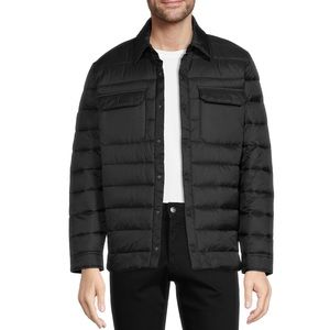 NEW GEORGE MEN’S PUFFER STYLE SHIRT JACKET SIZE MEDIUM COLOR BLACK